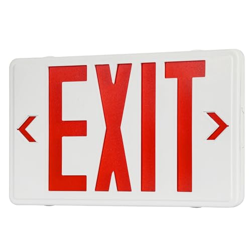 Universal Red Light LED Exit Sign OSHA Commercial, 1 Pack - color: White Housing+Red Letter, size: 1 Pack
