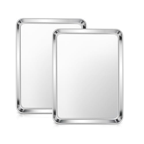 E-far Stainless Steel Baking Sheet Set of 2, 16” x12” x 1” Cookie Sheet Pan - size: 16"x 12"