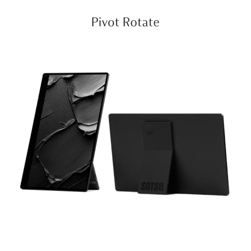 SOTSU FlipAction Go 14" Premium Portable Monitor | Full HD 1080p | 400 Nits | 100% sRGB | Robust yet Lightweight | Pivoting Landscape & Portrait Display | Tempered Glass Cover | USB-C & Mini HDMI | 5W - color: Stealth Black