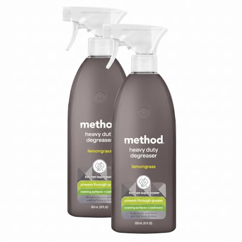 Method Heavy Duty Degreaser, Lemongrass Scent, Oven Cleaner & Stove Top Cleaner, 28 Oz Spray Bottle,(Packaging may vary) (Pack of 2) - size: 28 Fl Oz (Pack of 2)