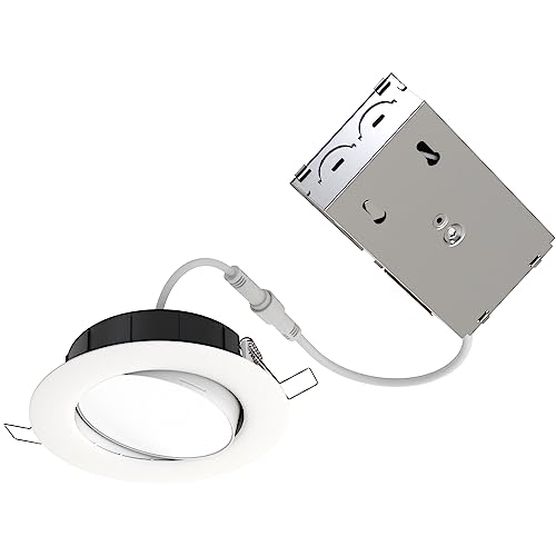 Juno 4" Adjustable LED Wafer Downlight, 5-in-1 CCT, Matte White - color: Matte White, size: 4-Inch