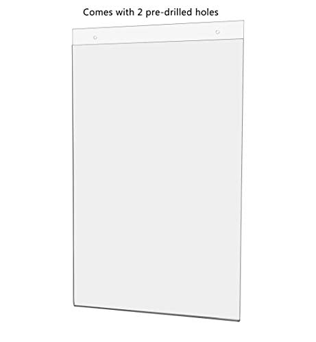 10 Pack Wall Sign Holder 11" x 17" Ad Frame with Mounting Holes Portrait Graphic Display Frame Clear Acrylic Sleeve by Marketing Holders - size: 11"w x 17"h