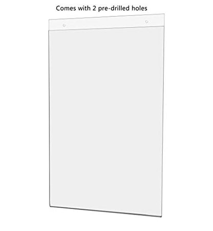 10 Pack Wall Sign Holder 11" x 17" Ad Frame with Mounting Holes Portrait Graphic Display Frame Clear Acrylic Sleeve by Marketing Holders - size: 11"w x 17"h