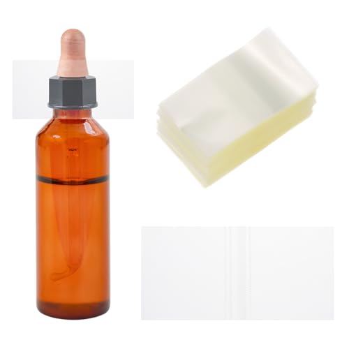 PATIKIL Shrink Wrap Bands 2"x1.6"/50x40mm 300pcs PVC Clear Bottle Seals - size: 2 x 1.6 Inch