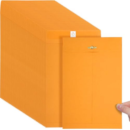 Teling 50 Pcs Manilla Clasp Envelopes Kraft Closure - color: Yellow, size: 7*10