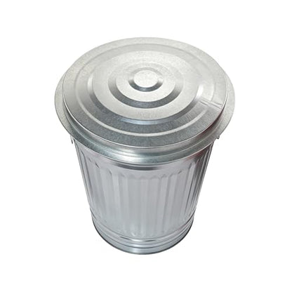 31 Gallon Metal Trash Can with Lid, Galvanized Steel Garbage Bin