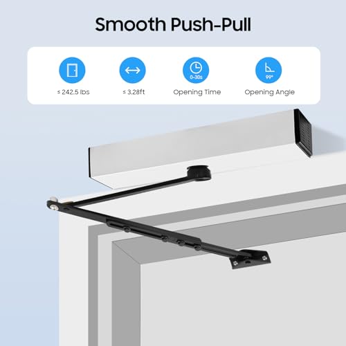Automatic Swing Door Opener, 24V DC Motor with Remote Control, Control Panel & Switches for Hands-Free Access in Offices, Hospitals, Schools
