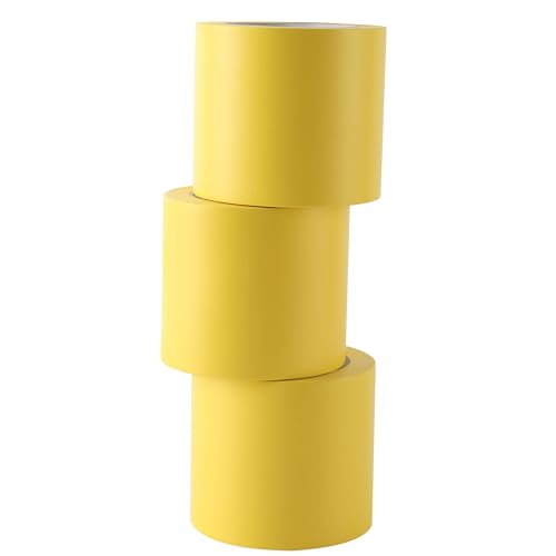 Lichamp 3 Rolls Vinyl Tape, 4" x 36 Yards per Roll, 108 Total Yards, Yellow - color: Yellow