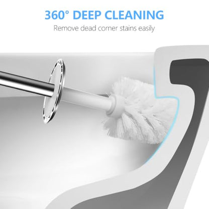 SetSail Toilet Brush, Holder Toilet Brushes for Bathroom,White,2 Packs - color: White, size: 2 packs