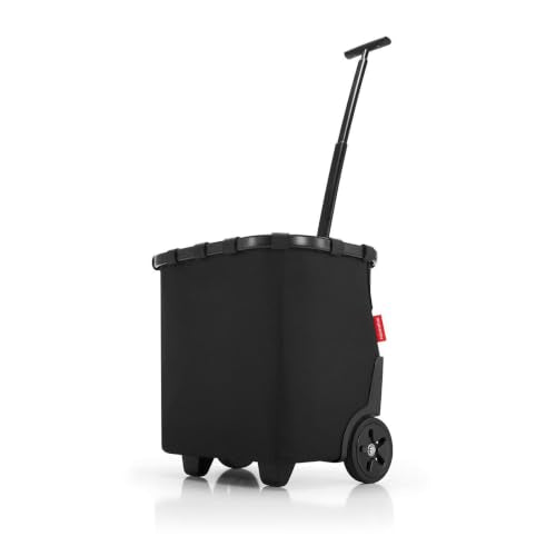 reisenthel carrycruiser Black Frame/Black - Portable Shopping Trolley with Sturdy Aluminum Frame, Shoulder Strap and Removable mesh Inner Bag -Water-Repellent - color: Black/Black