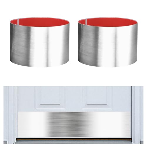 6x34in Self Adhesive Door Kick Plate for Bottom of Door,2Pc-Silver - color: Silver, size: 6 x 34 Inch