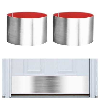 6 x 30 Inches Self Adhesive Door Kick Plate,2 Pack - Silver - color: Silver, size: 6 x 30 Inch