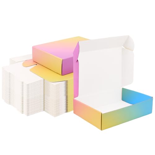 Shipping Boxes for Packaging 9x6x2", 45 Pack Colorful Corrugated Cardboard Boxes, Paper Mailing Boxes for Small Business - color: Colorful, size: 9x6x2 45 Pack