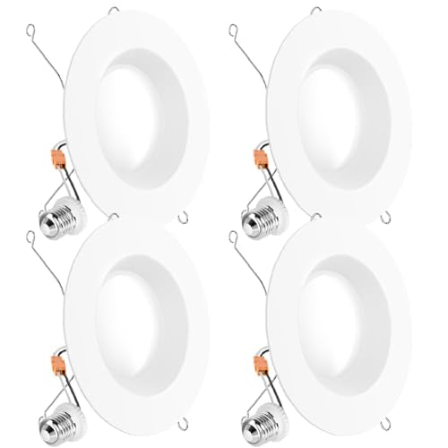 Sunco 4 Pack 6 Inch Retrofit LED Recessed Lights, 13W=75W, 5000K Daylight - size: 4PK - 5K