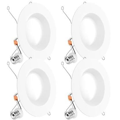 Sunco 4 Pack 6 Inch Retrofit LED Recessed Lights, 13W=75W, 5000K Daylight - size: 4PK - 5K