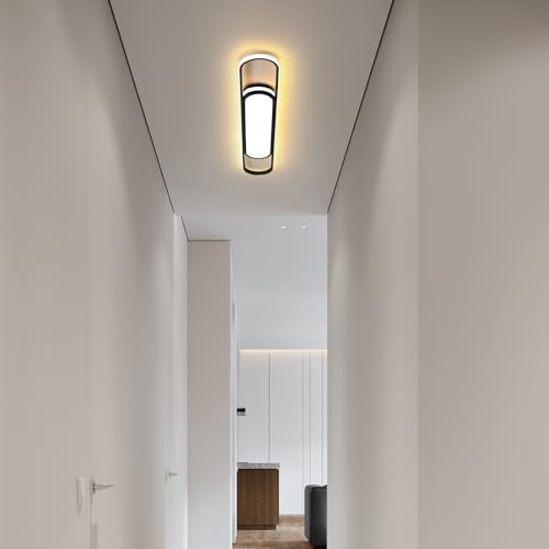 Qcyuui Modern LED Ceiling Light, 43.3" Dimmable Linear Flush Mount - color: Black/Dimm/43.3in/45W, size: 43.3in