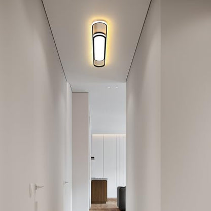Qcyuui Modern LED Ceiling Light, 43.3" Dimmable Linear Flush Mount - color: Black/Dimm/43.3in/45W, size: 43.3in
