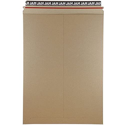 JAM PAPER Stay-Flat Photo Mailer Envelopes with Peel & Seal Closure - 13 x 18 - Brown Kraft - 6 Rigid Mailers/Pack - color: 6/Pack, size: 13" x 18"
