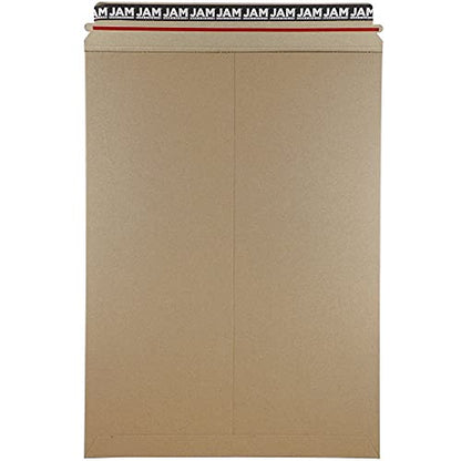 JAM PAPER Stay-Flat Photo Mailer Envelopes with Peel & Seal Closure - 13 x 18 - Brown Kraft - 6 Rigid Mailers/Pack - color: 6/Pack, size: 13" x 18"