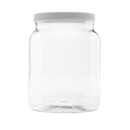64 oz (1/2 Gallon) Plastic Jar, White Lid, 1-Pack - size: 1pk - 64oz, White Lid