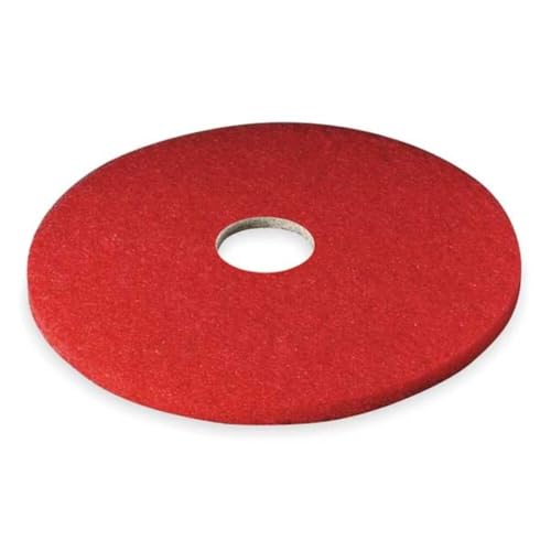 3M 08387 Low-Speed Buffer Floor Pads 5100, 12-Inch Diameter, Red, 5/Carton, Universal, for Cleaning and Working - size: 1 Count (Pack of 5)