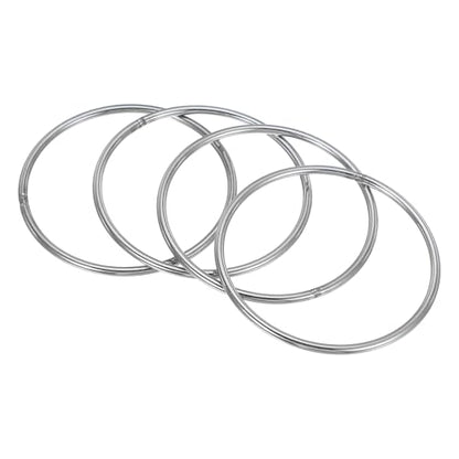 PATIKIL 3.5" Metal O Ring, 4 Pcs Heavy Duty 304 Stainless Steel O Rings Welded Round Rings for DIY Crafts Hardware Belt Dog Leash Macrame, 4x90mm - size: 4x90mm