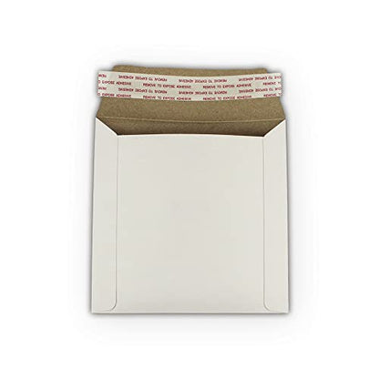 5 EcoSwift 6 x 6 Rigid Photo Mailers Stay Flats White Cardboard Self Seal Envelopes 6x6