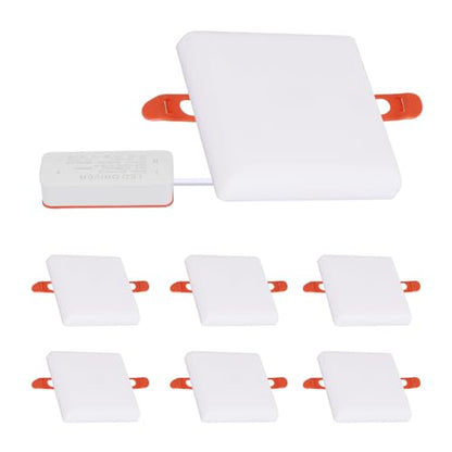 DELIPOP 6 Pack 4.72 Inch LED Square Recessed Lighting, 6500K Ultra Thin Frameless Led Downlight Lighting, 20W Slim Panel Ceiling Light for Bathroom Kitchen Basement - size: 4.72in-6500K-6Pack