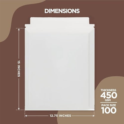 Rigid Mailers 12.75 x 15 (100-Pack) – Self Seal Adhesive Cardboard Mailers - size: 12.75x15"-Pack of 100
