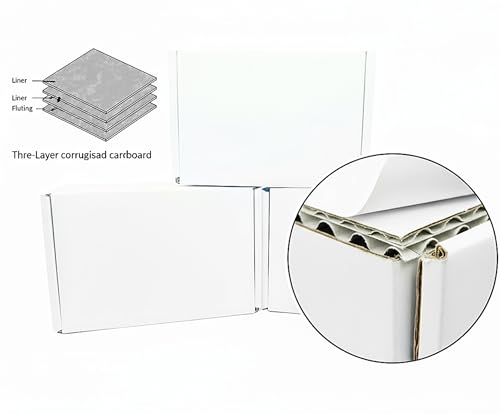 7x5x4 Inches White Corrugated Cardboard Shipping Boxes Set of 2 - size: 7x5x4 inch 2 Pack