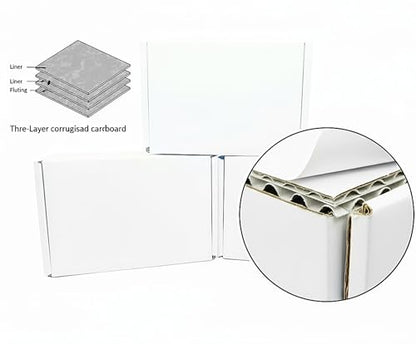 White Corrugated Cardboard Shipping Boxes 8x6x4 Inches Set of 2 - size: 8x6x4 inch 2 Pack