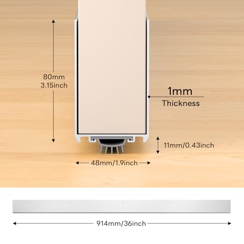 1-3/4" x 36" U-Shaped Door Sweep with Kick Plate, Aluminum Screw-On Draft Stopper, Weather Stripping Seal for Interior Exterior Doors, Blocks Dust Drafts(Silver) - color: Silver, size: 36in