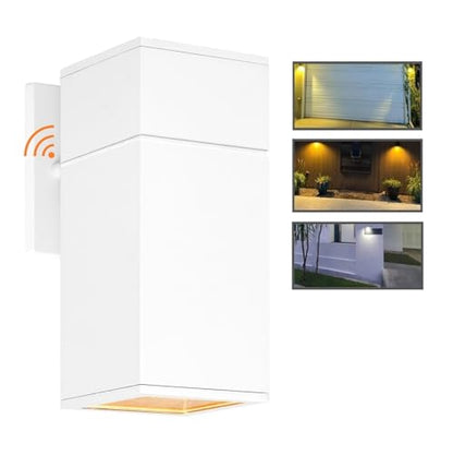 Dusk to Dawn Exterior Porch Light, Waterproof Outdoor Lighting - color: Rectangle (White A-Dusk to Dawn)