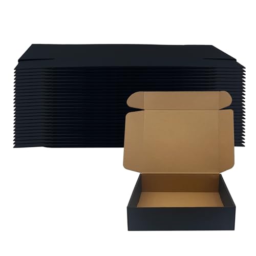 20 Pack 12x10x3 inch Black Shipping Boxes, Corrugated Cardboard Mailer Box - size: 12x10x3 Inches-20pack