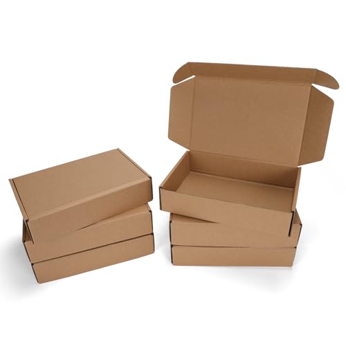 9x6x2 inch Small Shipping Boxes, Set of 6 Mailing Boxes, Brown - color: Brown, size: 9x6x2 inch 6 Pack