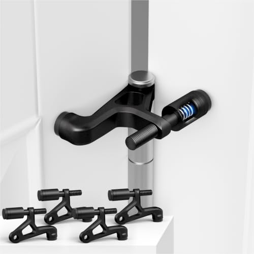 4PCS Hinge Door Stopper, Black Door Stops with Spring & Silicone Tips - color: Black