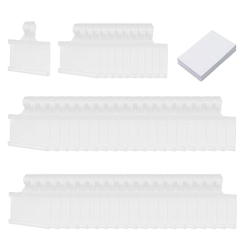 Semetall 50PCS Reusable Plastic Wire Shelf Label Holder(1-1/4" H X 2" W)