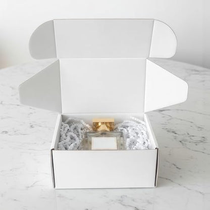 White Corrugated Cardboard Shipping Boxes 8x6x4 Inches Set of 2 - size: 8x6x4 inch 2 Pack
