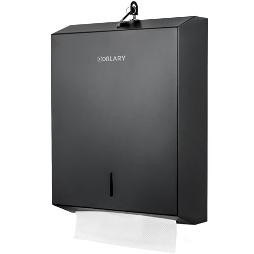 Gorlary Commercial Paper Towel Dispenser Wall Mount, Matte Black - color: Black, size: 500 Sheets – Large