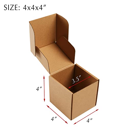 4x4x4 Brown Corrugated Cardboard Boxes - 30 Pack Small Shipping Mailer Boxes - color: Brown, size: 4 x 4 x 4