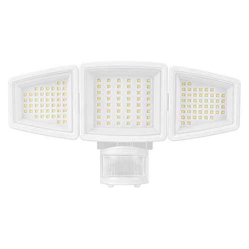 Sylvania Motion Sensor Solar Security Light, Solar Panel, 1800 LMS, Wet Rated, Batteries Included, 5000K, Daylight - 1 Pack (67700) - color: White, style: Solar + Motion Sensor