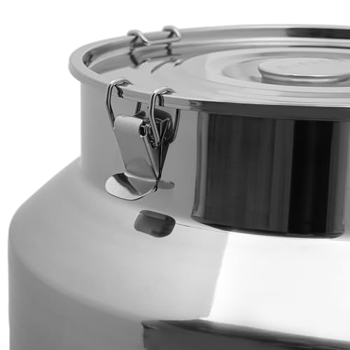 11.81in Thickened Stainless Steel Milk Can Large Liquid Container Storage,Stainless Steel Milk Bucket with Sealing Lid and Carry Handle,for Wine, Oil Storage Transport (76L/20Gal) - size: 76L/20Gal