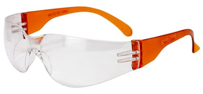 BISON LIFE Clear/Orange Safety Glasses for Men & Women, ANSI Z87.1, 12 Pack - color: Clear/Orange