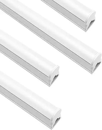 LightingWill LED T5 Integrated Fixture 4FT, Natural White 4000K, 20W, Linkable LED Shop Light, Ceiling Light and Under Cabinet Light, Corded Electric with Built-in ON/Off Switch, 4 Pack - color: Natural White, size: 4FT-4Pack