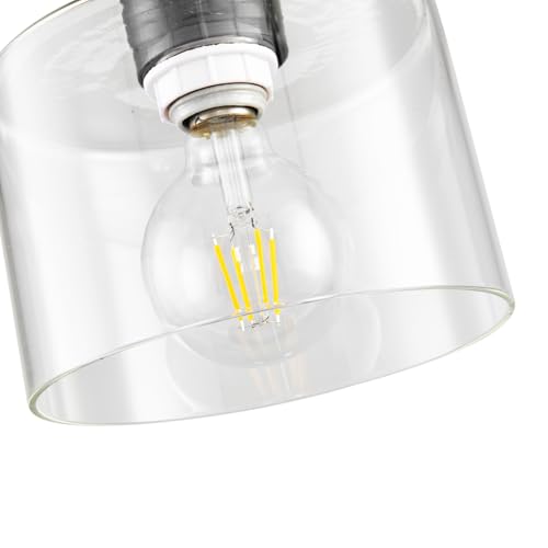 Semi Flush Mount Ceiling Light, Modern Kitchen Lighting Fixtures Ceiling, Rustic Ceiling Light Fixtures, Ceiling Lights with Glass Shade for Hallway Foyer Entryway Bedroom - color: 1 Pack Clear Glass, size: 1 Pack