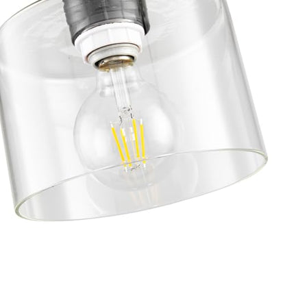 Semi Flush Mount Ceiling Light, Modern Kitchen Lighting Fixtures Ceiling, Rustic Ceiling Light Fixtures, Ceiling Lights with Glass Shade for Hallway Foyer Entryway Bedroom - color: 1 Pack Clear Glass, size: 1 Pack