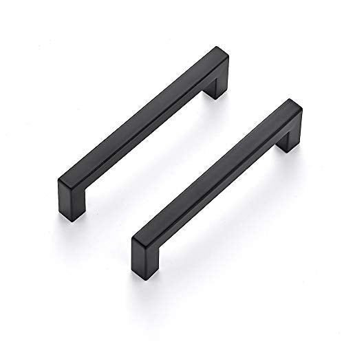 Ravinte Matte Black Cabinet Handles Square Pulls 5 Inch 10 Pack - size: 5-1/2 Inch (5 Inch Hole Center)
