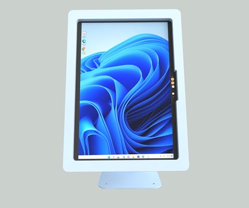 Anti-Theft Acrylic Case with 360 Rotate 180 Swivel Metal Desktop Stand for MS Surface Pro X Tablet (White) - color: White, size: Surface Pro X