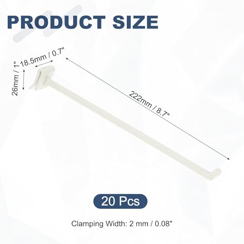 uxcell 20Pcs Slat Wall Panel Hooks 8" Plastic Slat Wall Accessories - size: 8 Inch