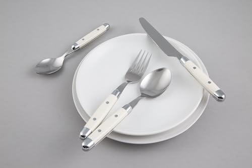 Cambridge Flatware Jubilee White Silverware Set for 4, White (16-Piece) - color: White